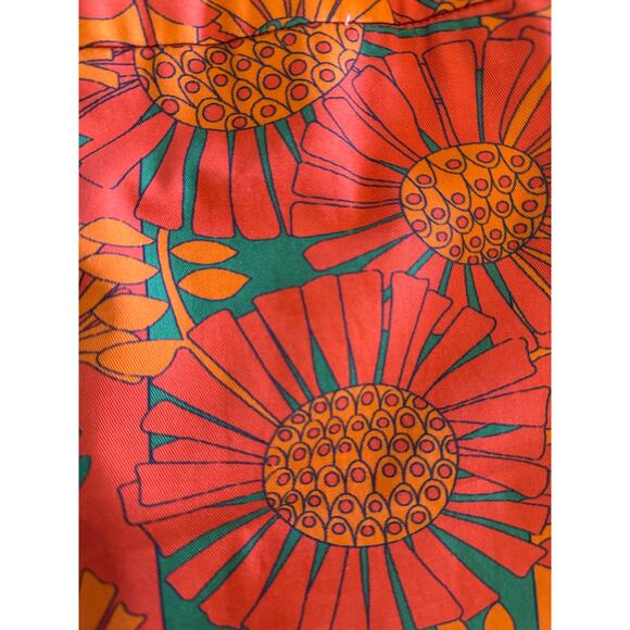 Julie Brown New York Orange Fall Floral A Line Skirt size Large - Picture 3 of 6